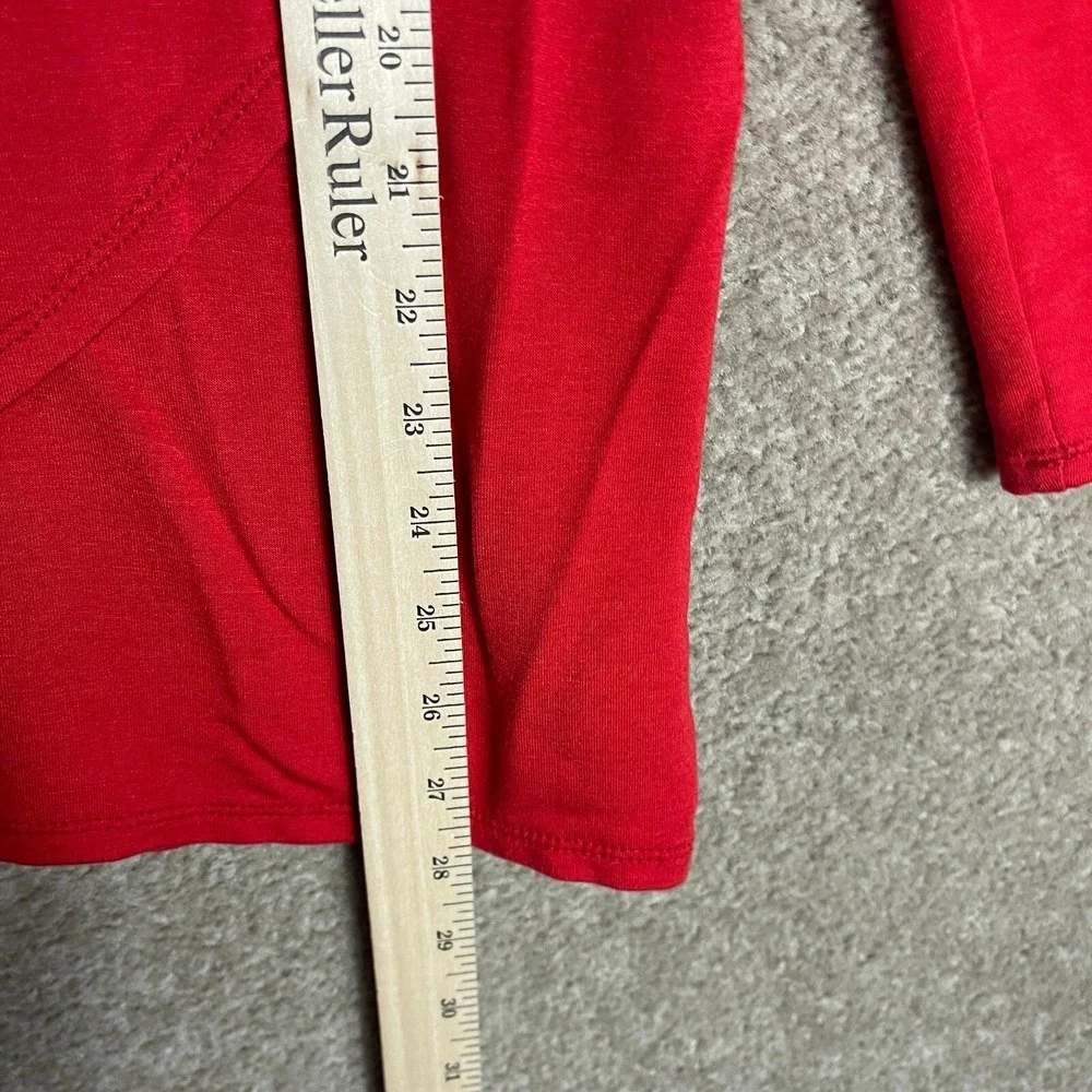 J Jill Tunic Womens Small Red‎ Tencel Turtleneck Layered Asymmetrical Soft Knit